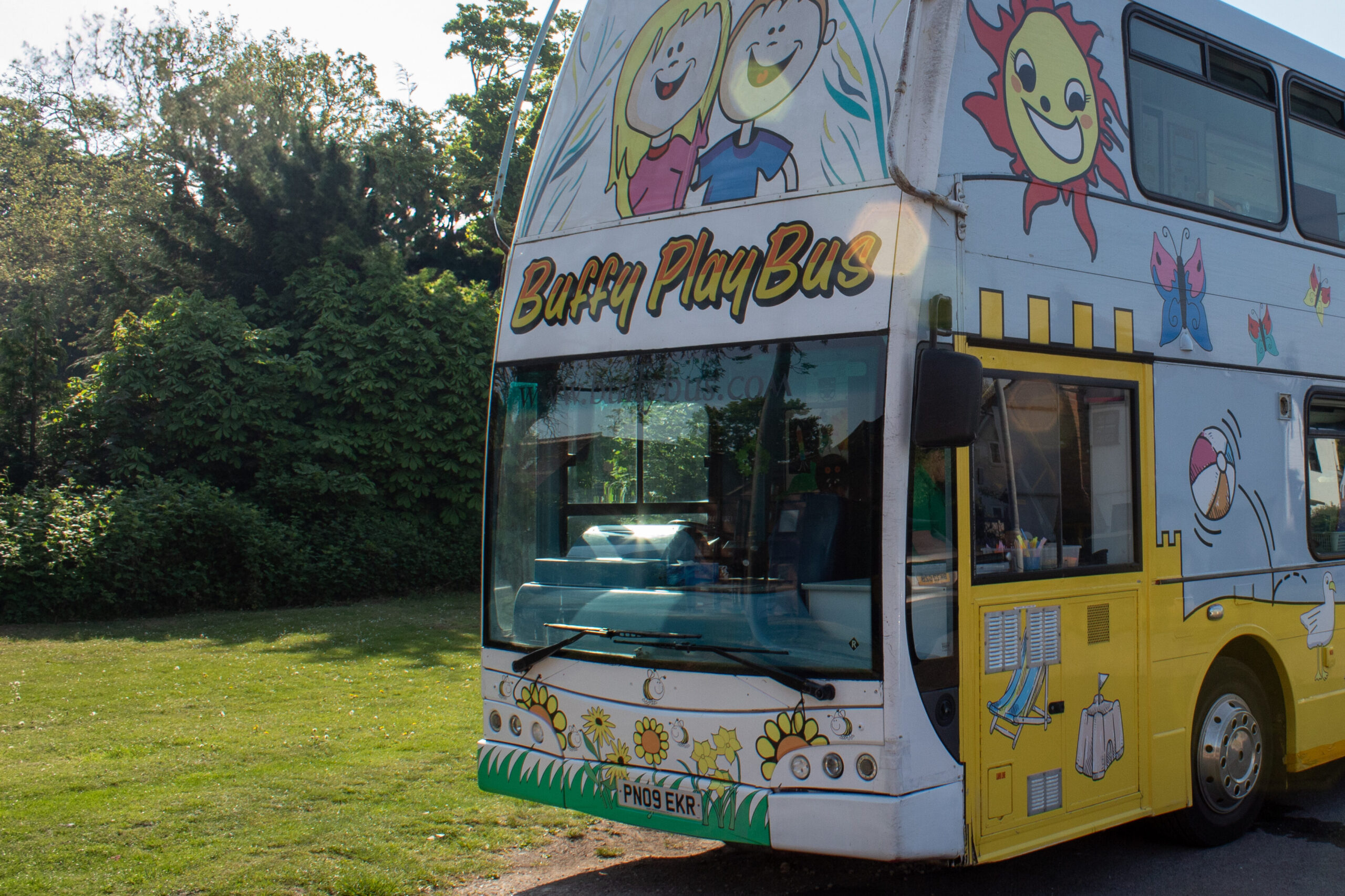 Photo of the front of Buffy Play Bus.